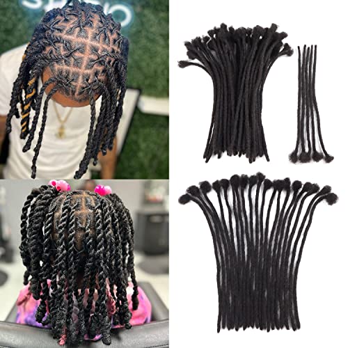 Orientfashion Locks Natural Hair, Dreadlocks Natural Handmade Locks Human Hair Extension for Men/Women (12 Inches 0.5 cm 20 Locs #Natural Black)