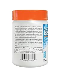 Doctor 's mejor Creatina en Polvo con Creapure, sin OMG, vegano, sin gluten, 300 gramos