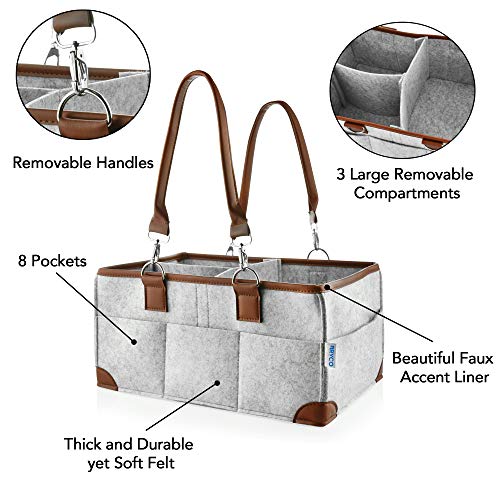 2 Baby+Diaper+Caddy+Organizer+Pacifiers+Gray