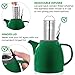 Tealyra - Drago Ceramic Teapot Green - 37oz (4-6 cups) - Large Teapot with Stainless Steel Lid Extra-Fine Infuser for Loose Leaf Tea - Lead-free - 1100ml