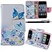 iPhone 4S Case, iPhone 4 Case Wallet, iYCK Premium PU Leather Flip Folio Carrying Magnetic Closure Protective Shell Wallet Case Cover for iPhone 4 / 4S with Kickstand Stand - Butterfly Blossom