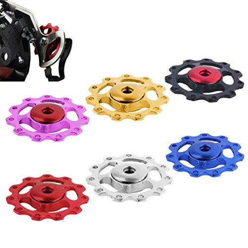 Chartsea 11Tooth MTB Ceramic Bearing Jockey Wheel Pulley Road Bicycle Bike Derailleur (Purple)