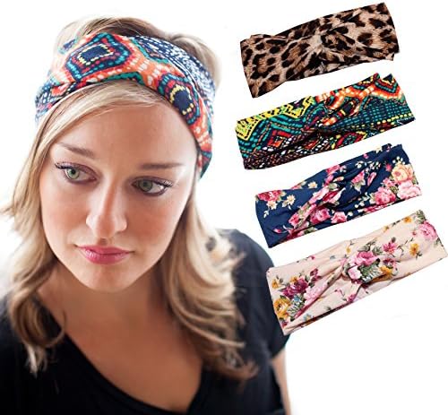 New Bazella Twisted Criss Cross Women's Fashion Headband. Yoga, Outerwear and Fashionable Sport and Running (set #1)