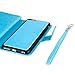 idudu iPhone 6 Plus/iPhone 6S Plus Case, Luxury PU Leather Wallet Flip Cover Case with Credit Card Holder Built-in 9 Card Slots & Wrist Strap for iPhone 6 Plus/iPhone 6S Plus (light blue)
