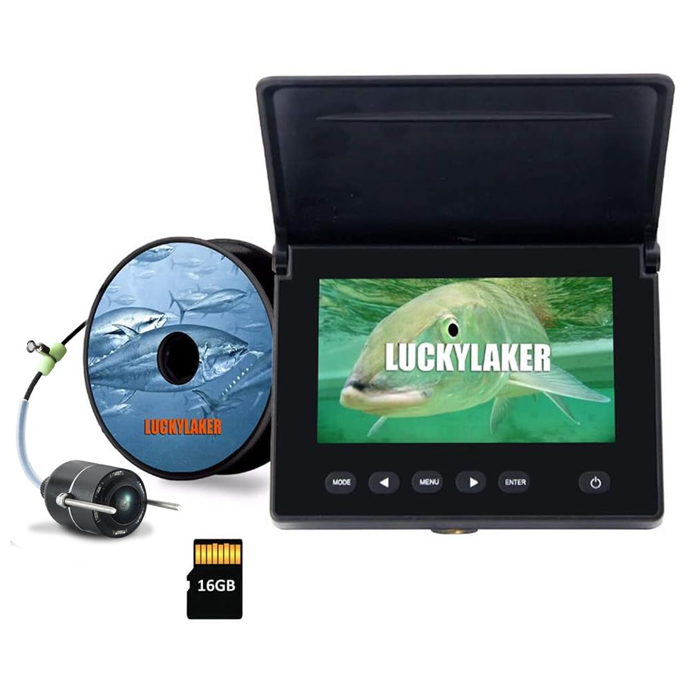 LUCKY DVR Underwater Fishing Camera with 4.3 Inch LCD Monitor, Infrared LED, Portable Fishing Video Camera for Sea, Boat, Kayak Fishing
