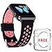 WISHTA 38mm/42mm Soft Watch Band with Free TPU Case for Apple iWatch Nike+, Series 2, Series 1, Sport, Edition (38mm-Black/Pink)