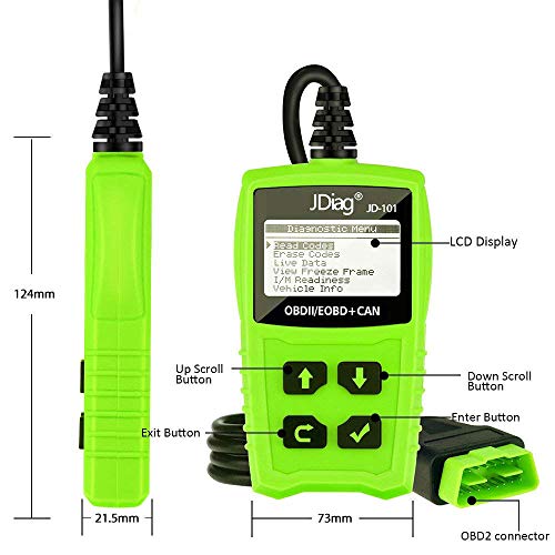 OBDII Code Reader JD101 OBD2 Car Scanner Engine Fault Codes Diagnostic Scan Tool