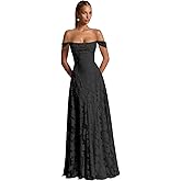 Vvecz Off The Shoulder Floral Bridesmaid Dresses for Women Lace Appliques A Line Long Evening Gowns