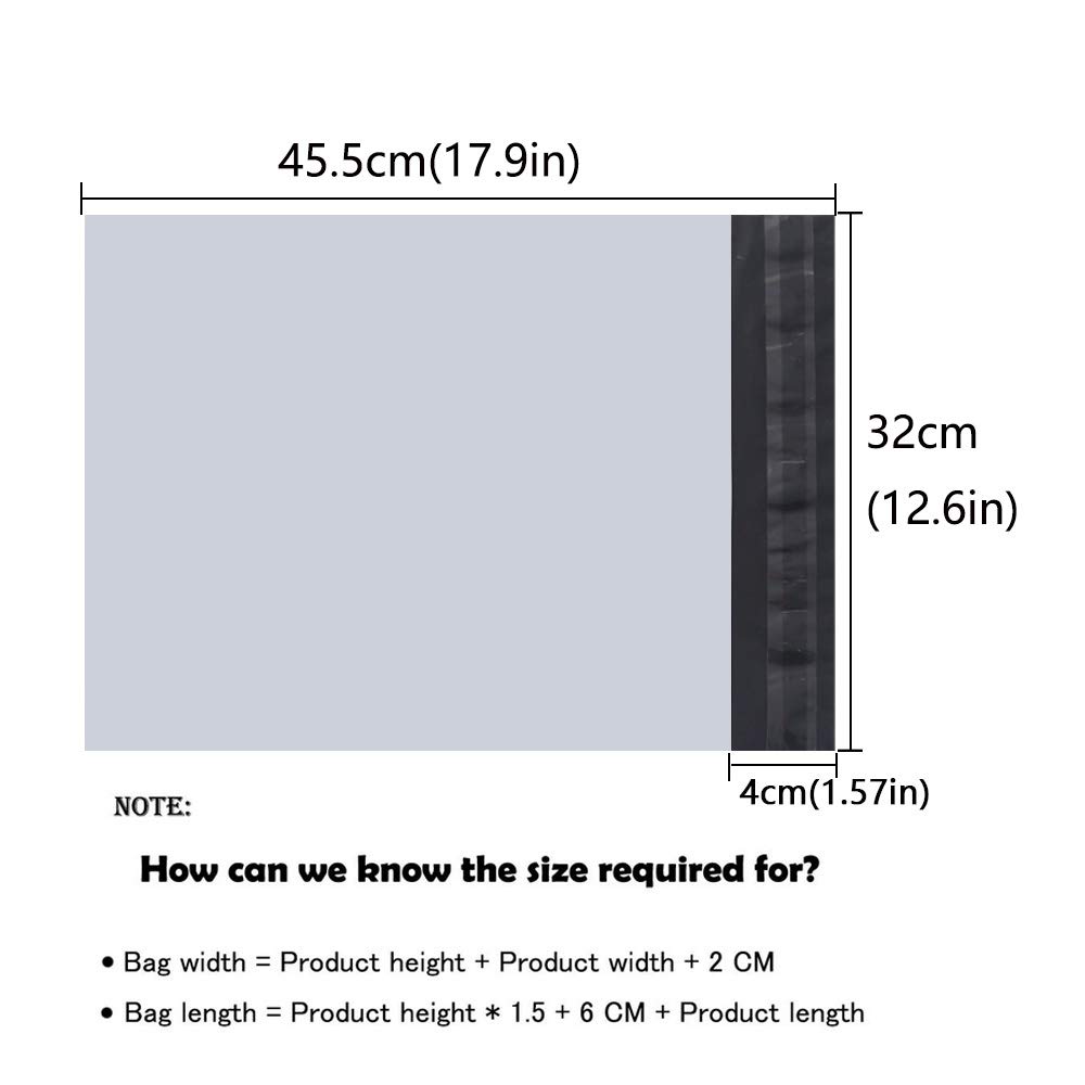 HVDHYY Postage Bags Seal Mailing Bags Postal Bags Packing Bags 13"X18"/32cmX45cm (100PCS) for Posting Parcel Bags Medium Poly Mailers Delivery Bags Polythene Sacks Envelopes Bags Gray - Image 3