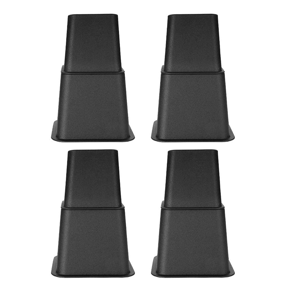 Ejoyous Adjustable Furniture Risers, 8Pcs Bed Raisers Chair Raisers Sofa Raisers Furniture Feet 4 x 5in + 4 x 3in, Square Adjustable Bed Riser for Table Chair Cabinet Furniture (Black)