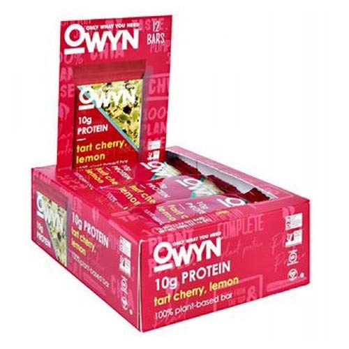 OWYN Tart Cherry Lemon Plant-Based Protein Bar 12 Count, 1.76 OZ