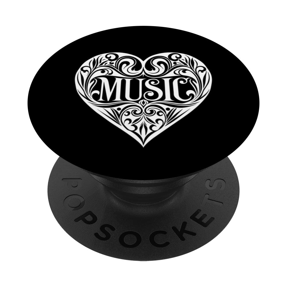 Love Music Shirt Music Love Heart PopSockets Swappable PopGrip
