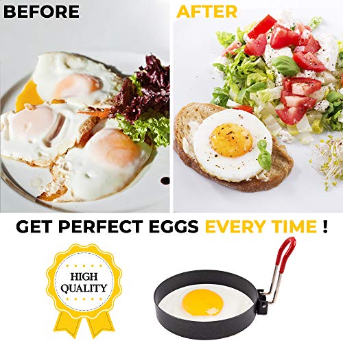 Egg Rings Stainless Steel Set 4 Pcs Premium Circle Egg Cooker Rings Metal Non Stick Heat