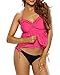 YoungSoul Women's Pushup Halter Tankini Swimdress One Piece Swimsuits