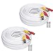 WildHD 2x150ft All-in-One Siamese BNC Video and Power Security Camera Cable BNC Extension Wire Cord with 2 Female Connetors for All HD CCTV DVR Surveillance System (150ft 2pack Cable, White)