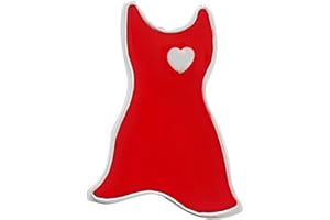 FUNDRAISING FOR A CAUSE Small/Large Red Heart Shaped Pins/ Red Dress Shaped Pins Heart Disease Awareness Pins - Valentine's Day Pin -Support Heart Health - Costume Accessory- Costume Jewelry Red Women’s Brooch- Great for Fundraising and Gift-Giving