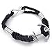 KONOV Mens Womens Rope Bracelet, Love Infinity Anchor Charm, Black Silver