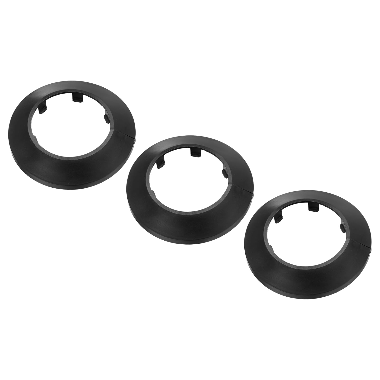 PATIKIL Water Pipe Cover Decoration Fit 3.54"/90mm, 3Pcs Flange Water Pipe PP Plastic Escutcheon Plate Collar Drain Line Cover Radiator for Wall Pipe Tube Decor, Black