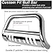 Auto Dynasty Compatible with Pathfinder Frontier Xterra 3 inches Bumper Push Bull Bar - Removable Skid Plate (Chrome)