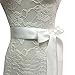 E-Clover Rhinestone Ribbon Sash Belt for Bridal Women's Wedding Dress Belt (Off White)