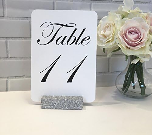 Table Number Holders + Silver Glitter Table Card Holders