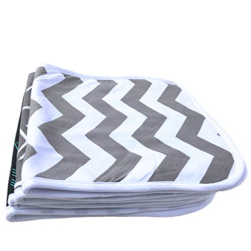 Burp Cloths for Babies, 20” by 10” 3 Layers, Cotton Plus Absorbent Fleece, Grey Wave Black Stripes Arrows Set, 4 Pack