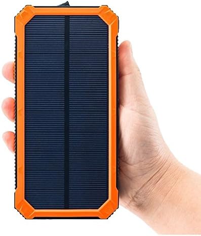 Upgrade Big Wasp Solar Charger 20000mAh Portable Rugged Shockproof Dual USB Solar Battery Charger Backup External Battery Power Pack Solar Panel for iPhone 6 Plus 5S 5C 5 4S, iPod, Samsung
