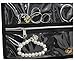 MISSLO 22 Pockets 20 Hooks Oxford Hanging Jewelry Organizer with Zipper Hanger (Pockets & Hooks Black)