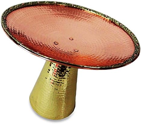 Cake Stand Desert Holder Snacks Kitchenware Round Shape Copper Brass