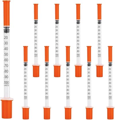 MinLUOCER 1ml Syringe 30G8mm Multifunctional Measuring Feeding Pet Syringes (10)