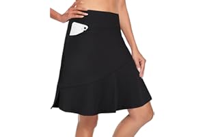 Viracy Women's 20" Knee Length Skorts Skirts for Women Tennis Athletic Golf Long Skort with Pockets UV Protection High Waist