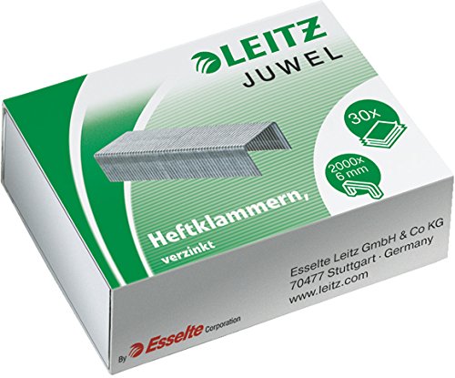 Leitz Juwel Staples Galvanised 6 mm Capacity 30 Sheets Pack of 2000