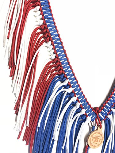 fringe breast collar paracord horse tack red white and blue patriotic