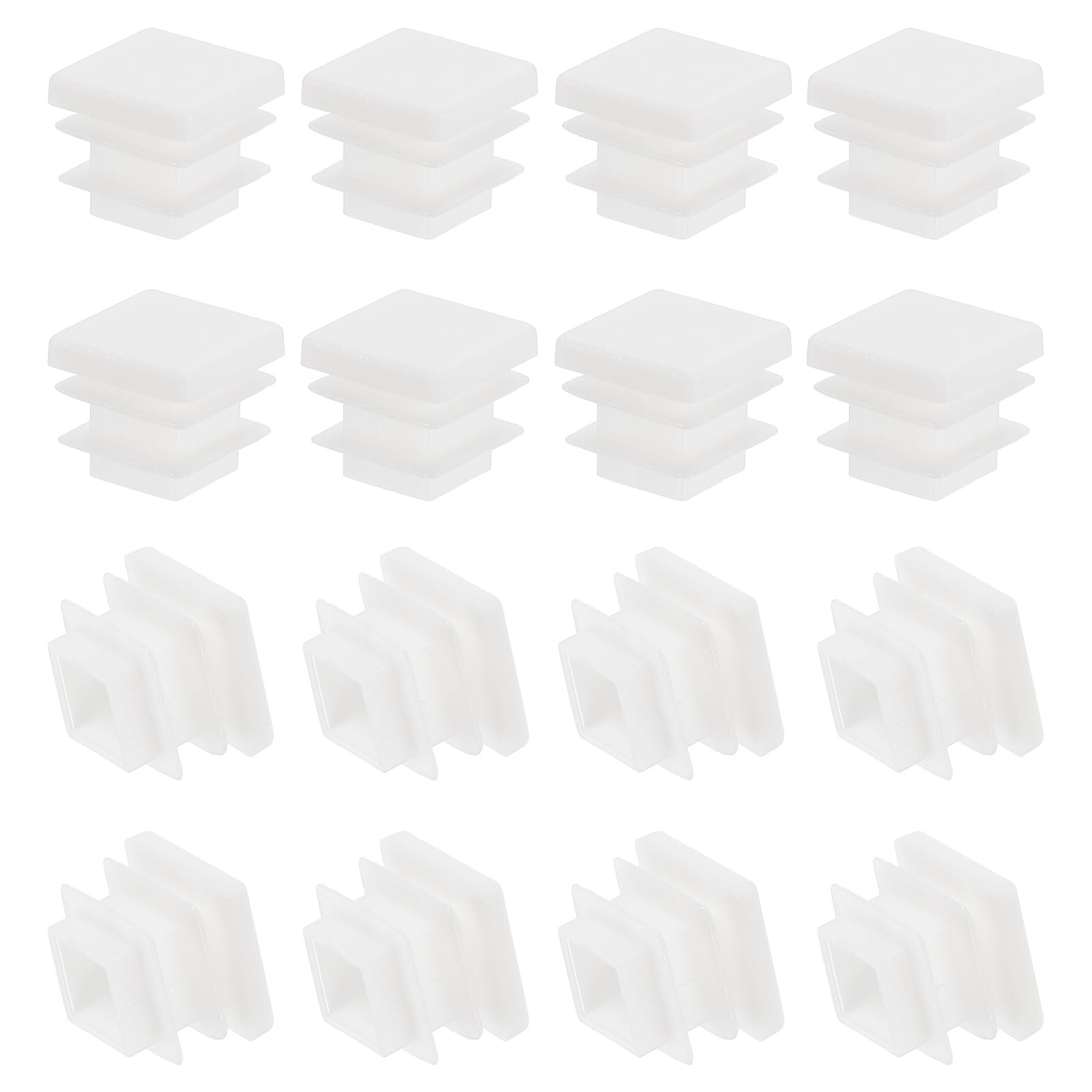 Photo 1 of PATIKIL Square Plastic Plug, 16 Pcs 5/8 Inch/16mm Tubing Insert End Caps Plastic Plug Cap for Square Tubes Chair Legs Furniture Metal Tubing Hardware Plugs Fences, White