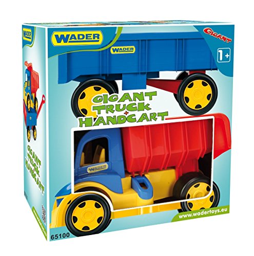 Wader 65100 - Gigant Truck, großer Kipper mit Anhänger, LKW bis 150 kg belastbar, Gesamtlänge ca. 107 cm, ab 12 Monaten, ideal als Geschenk für kreatives Spielen – Bild 6