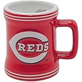 Boelter Brands MLB Mini Mug Style Sculpted Ceramic Shot Glass, 2oz (Cincinnati Reds)