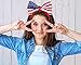 Set of 6 American Flag Bow Headband - Soft and Stretchy Plastic Head Bands with Bows