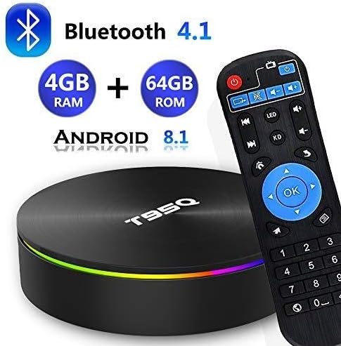 Android 8.1 TV Box, Smart Android TV Box Media Player Quad-Core Amlogic S905X2 4GB RAM 64GB ROM Support 5.8G Band WiFi/H.265/ BT4.1/ USB 3.0/ 1000M LAN/ 3D/ 6K Ultra HD