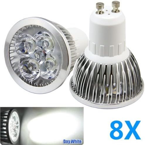Bao Xin ] Ultra Slide 4W Pure White LED Bulbs 6000K Energy Saving and Perfect for Replacing 40-50 W Halogen Bulbs (50X65 MM) (8 piece)