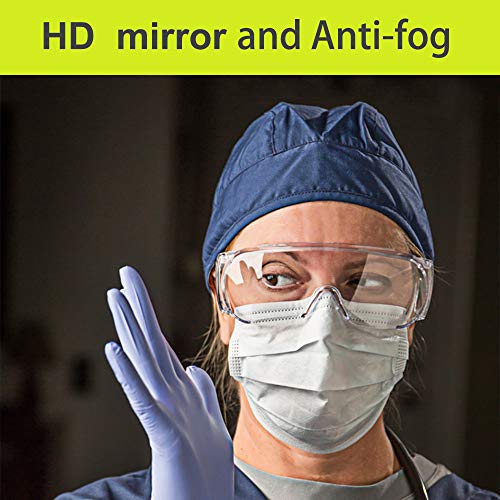 SuperMore Anti-Fog Safety Glasses Clear Lens Wide Frame Eye Protection for Construction Yard Work Lawn Mowing Laboratory Classroom Lab Chemical Splash