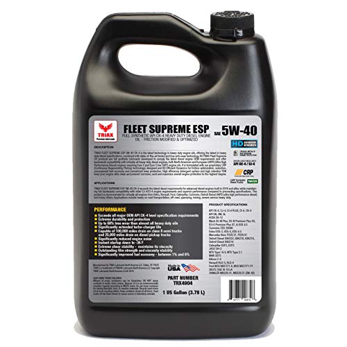 Triax Fleet Supreme 5W40 API CK4 Full Synthetic Diesel Engine Oil