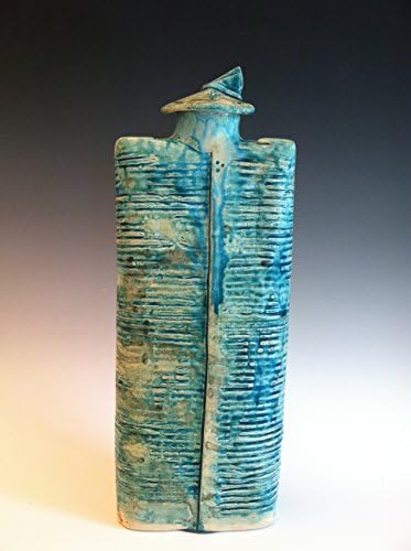 ARABELLA ARK CERAMICS TURQUOISE TEXTURED LIDDED GINGER JAR