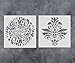 GSS Designs Pack of 2 Stencils Set (12x12 Inch) Reusable Template for Painting on Wood, Walls, Fabric, Airbrush, Furniture, Floor, Tiles (SL-012)