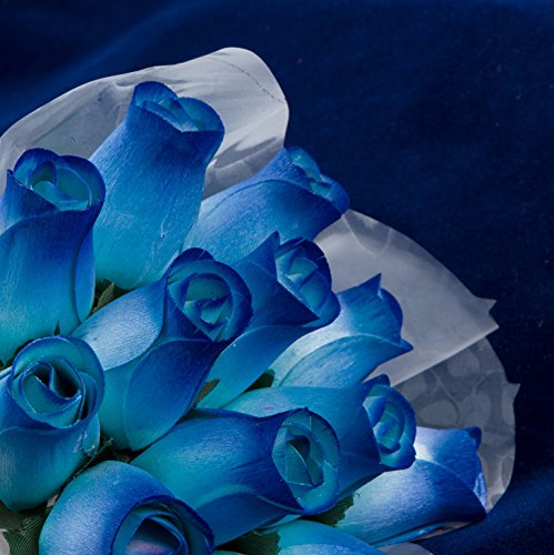 It s a boy! "baker s dozen" bouquet of 13 blue wood roses