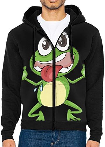 Pasada Cute Funny Unicorn Frog Zipper Hoodies Jacket Men's Sweatshirt Pullover