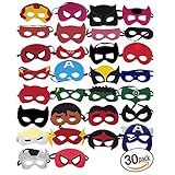 KetaKids Superheroes Party Masks. 30 Pieces Superhero Masks for Children Aged 3+