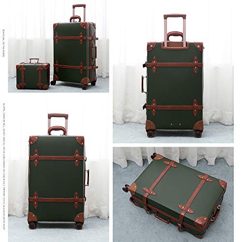 NZBZ vintage luggage set carry on cute suitcase with rolling spinner