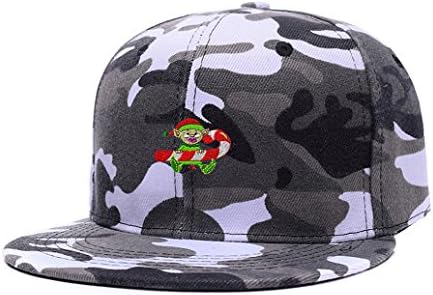 WonderCap Christmas Candy Cane Elf Mens Flat Peak Baseball Cap Hip Hop Hat Adjustable Camouflage 2