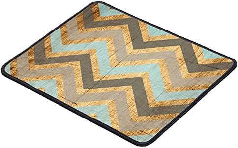 Vintage Wood Chevron Unique Custom Large Gaming Mouse Pad Mousepad, Non-Slip Rubber and Stitched Edges (9.8x7.9 inches)