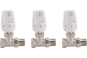 ALGONETO 3X 3/4Inch Brass Thermostatic Radiator Valve Straight Type DN20 Automatic Temperature Control Valve Floor Heating